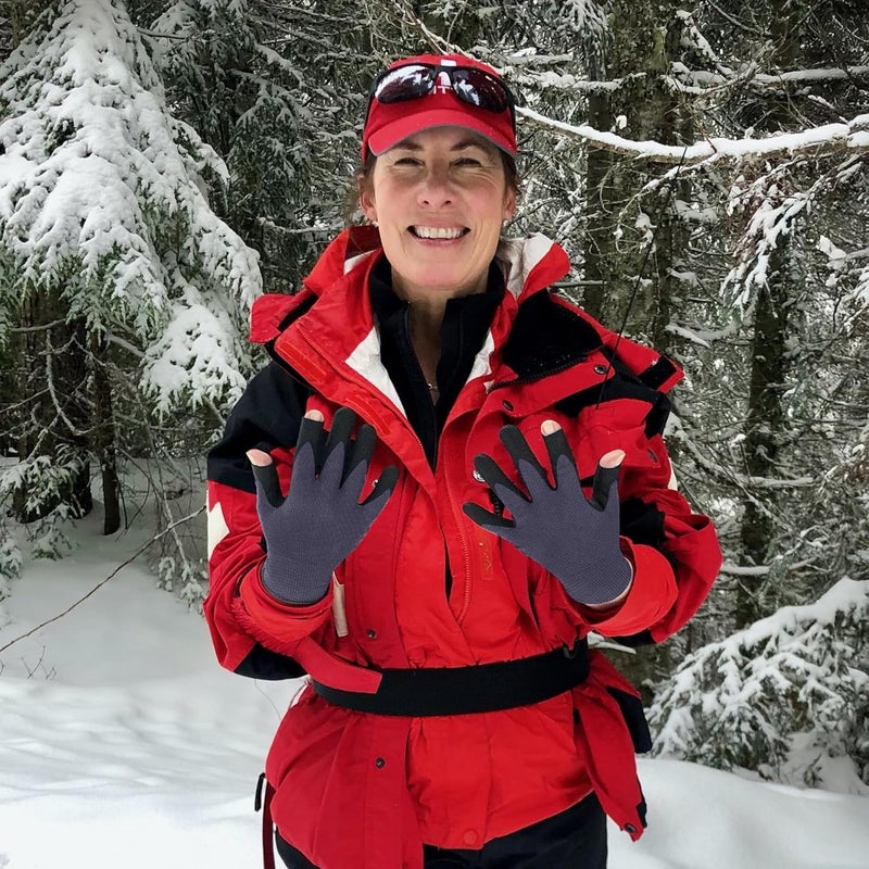 Trutaj Patented Open Index Finger and Thumb Tip Touchscreen Foam Nitrile Gloves for Hiking, Camping, & Outdoor Recreation (Men & Women) - Image 4